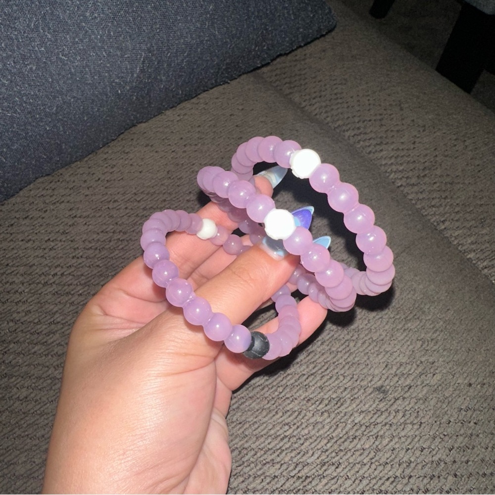 Lokai Lavender Silicone Beaded Bracelets (Set of 3)
